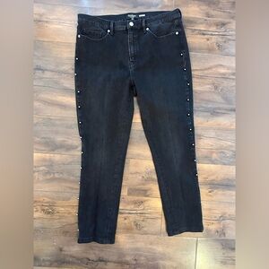 Juicy Couture Black Label Studded Skinny Jeans Y2K Side Detail Size 31
